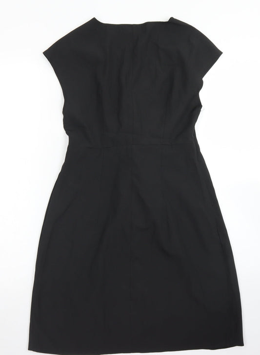 SheIn Womens Black  Polyester Pencil Dress  Size S  V-Neck Zip