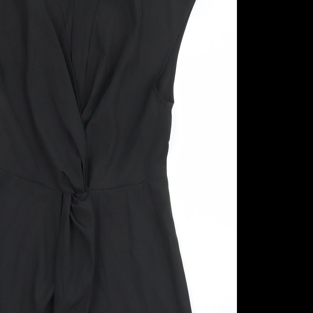 SheIn Womens Black  Polyester Pencil Dress  Size S  V-Neck Zip