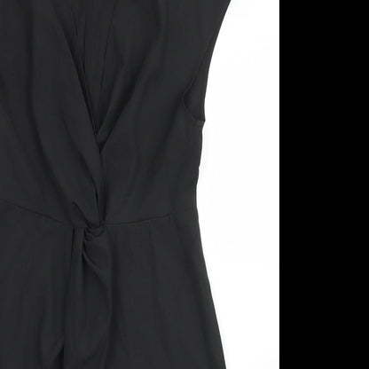 SheIn Womens Black  Polyester Pencil Dress  Size S  V-Neck Zip