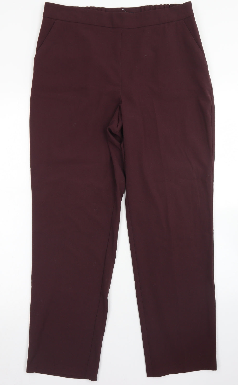 Classic Womens Purple  Polyester Dress Pants Trousers Size 14  Regular Zip