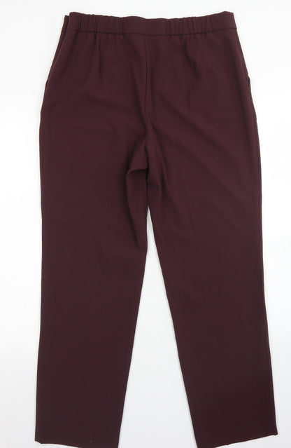 Classic Womens Purple  Polyester Dress Pants Trousers Size 14  Regular Zip
