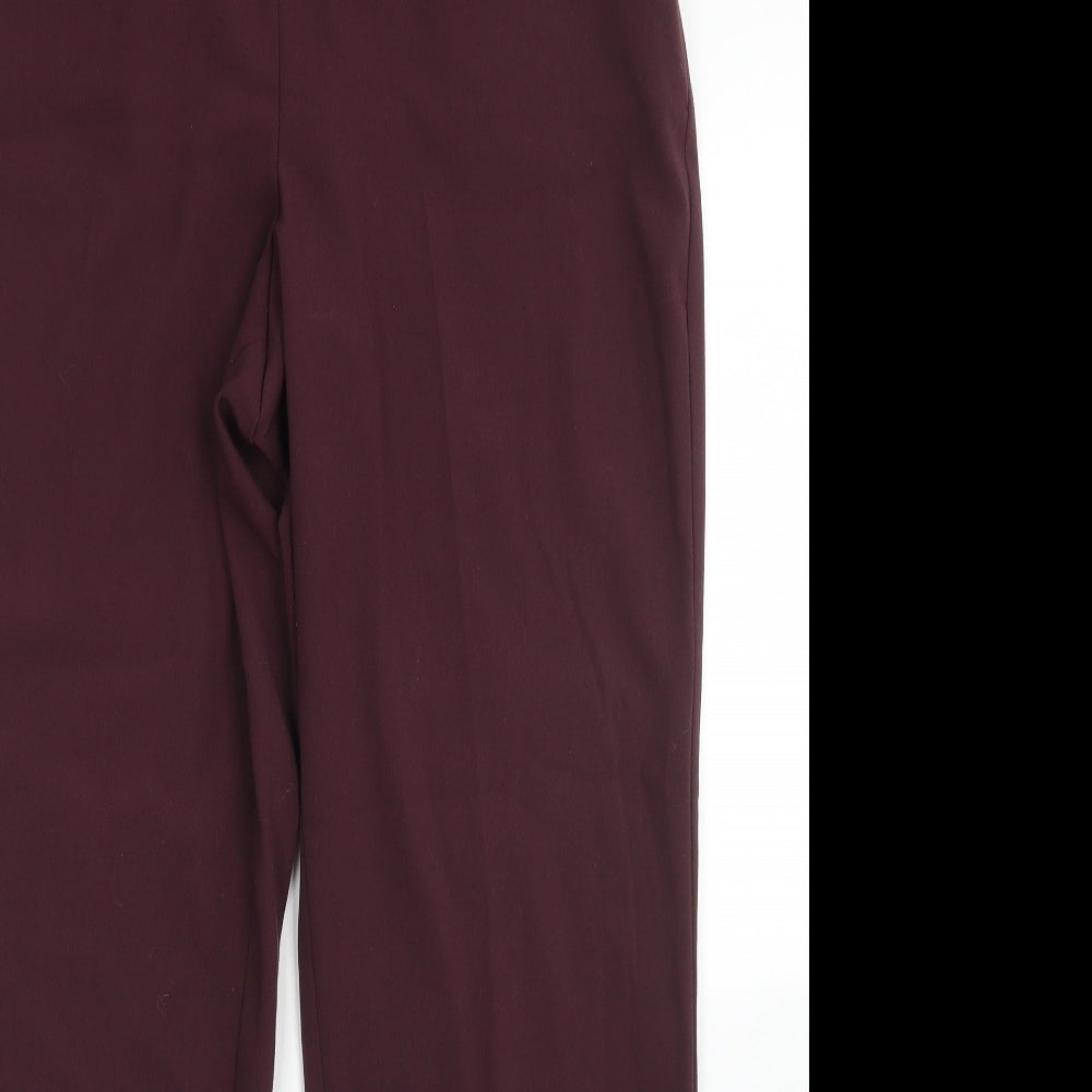 Classic Womens Purple  Polyester Dress Pants Trousers Size 14  Regular Zip