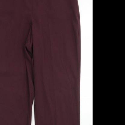 Classic Womens Purple  Polyester Dress Pants Trousers Size 14  Regular Zip