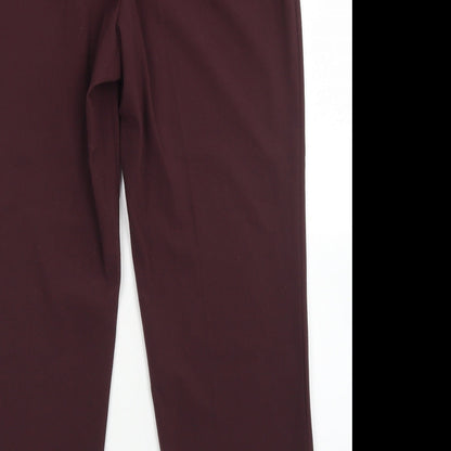 Classic Womens Purple  Polyester Dress Pants Trousers Size 14  Regular Zip