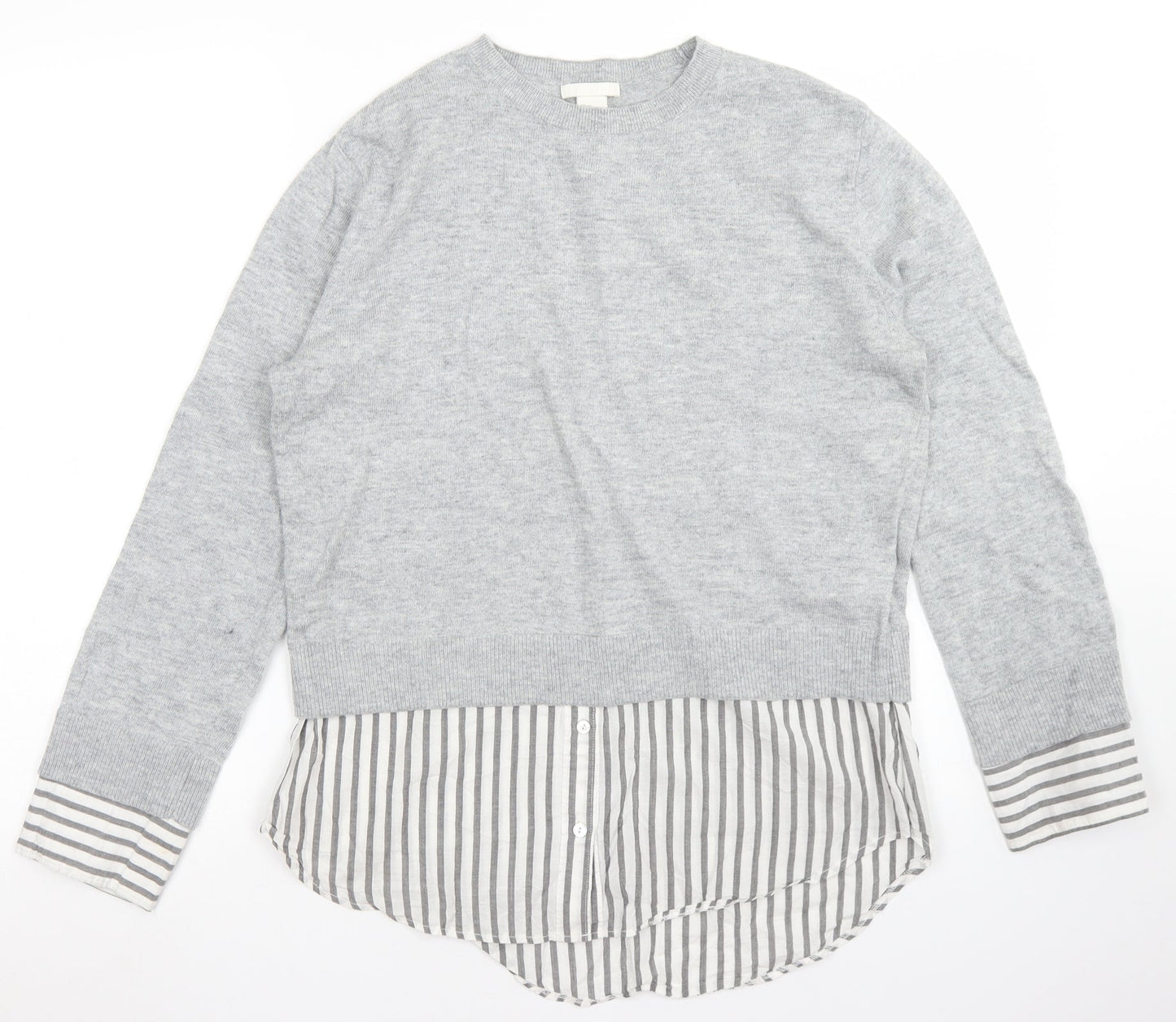 Womens UK Size XS H&M Grey Basic Blouse