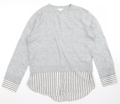 Womens UK Size XS H&M Grey Basic Blouse