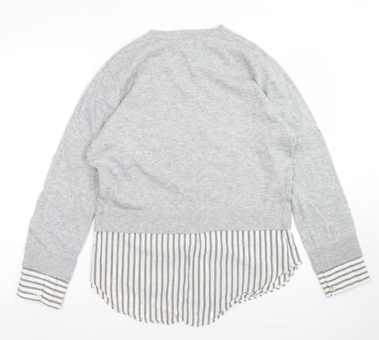 Womens UK Size XS H&M Grey Basic Blouse
