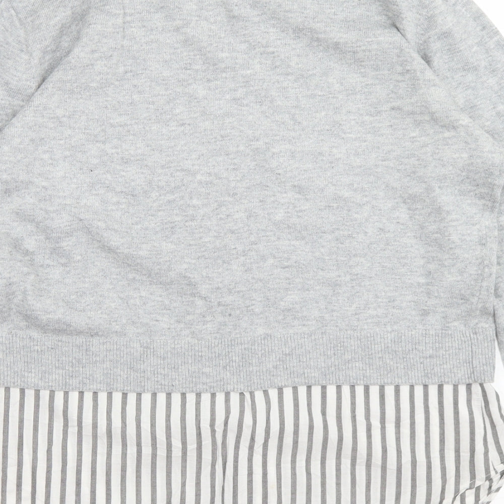 Womens UK Size XS H&M Grey Basic Blouse