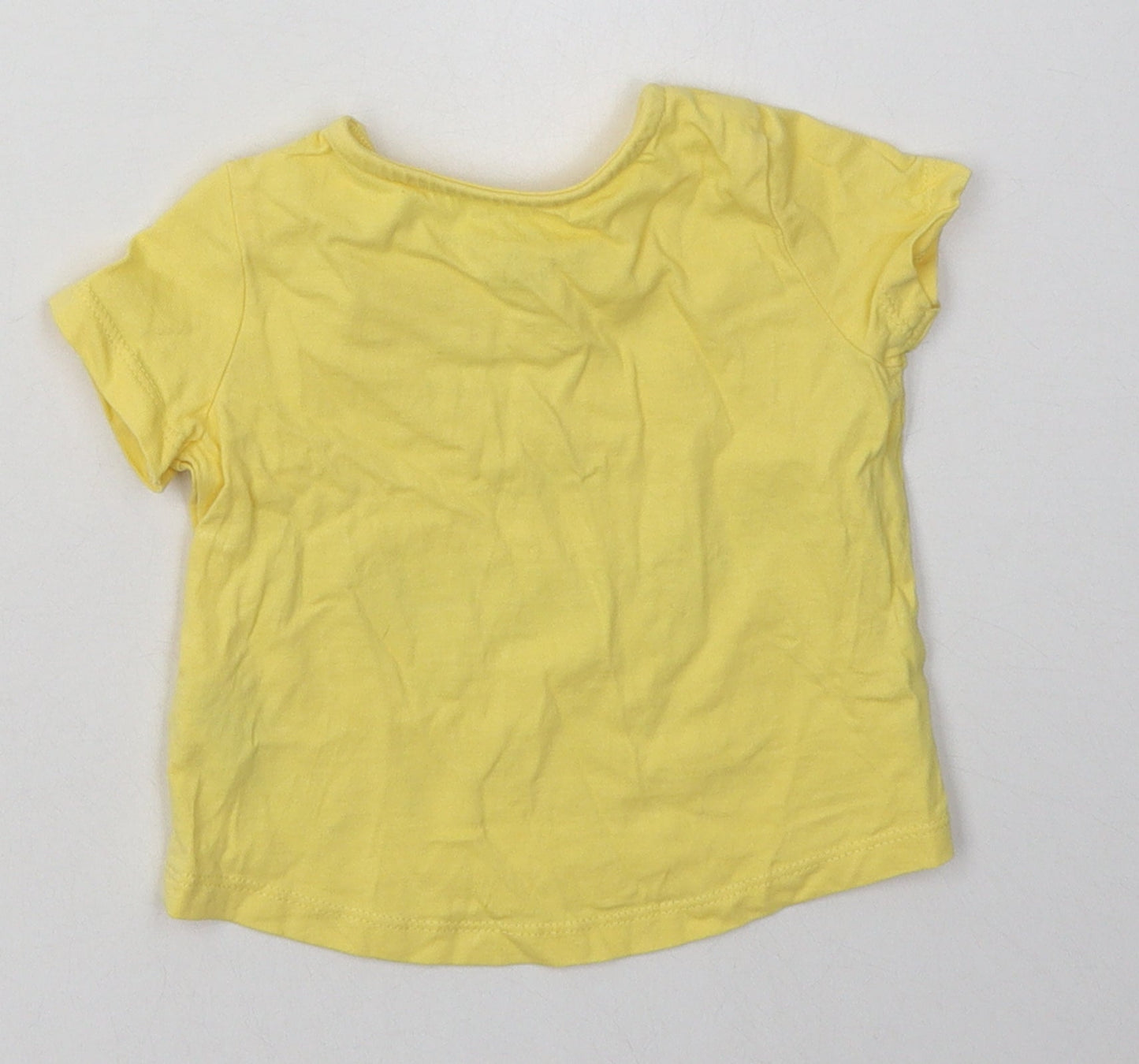 F&F Girls Yellow  Cotton Basic T-Shirt Size 3-6 Months Crew Neck Pullover - i love my mummy