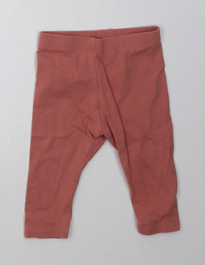 Marks and Spencer Girls Pink  Coir Capri Trousers Size 9 Months