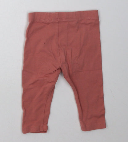 Marks and Spencer Girls Pink  Coir Capri Trousers Size 9 Months
