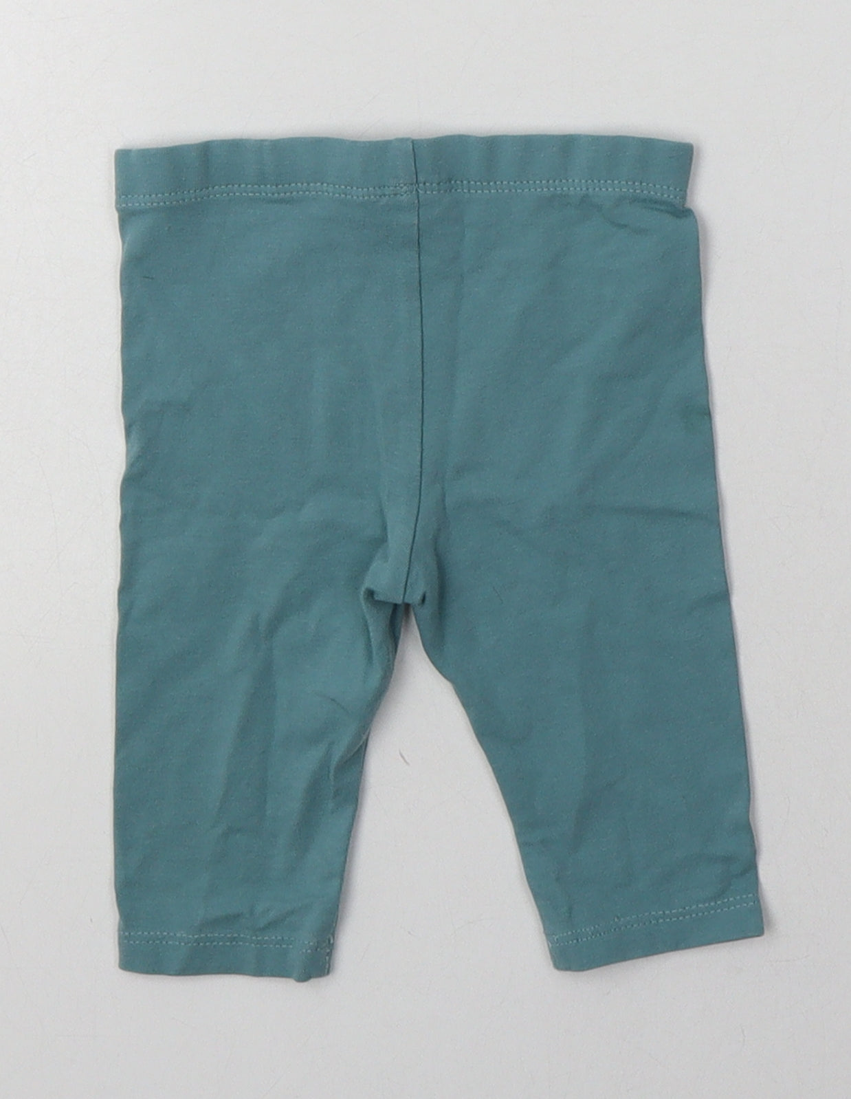 Marks and Spencer Girls Blue  Cotton Capri Trousers Size 9 Months