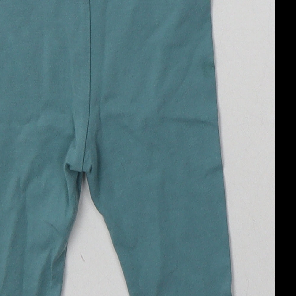 Marks and Spencer Girls Blue  Cotton Capri Trousers Size 9 Months