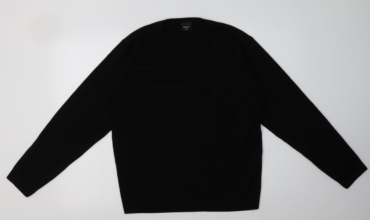 Mens UK Size L NEXT Black Pullover Sweatshirt