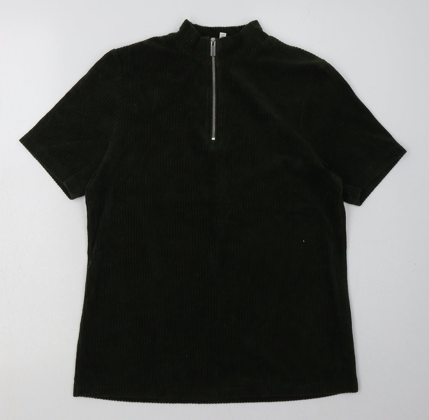 Womens UK Size 10 River Island Green Basic T-Shirt