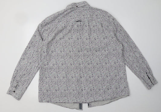 Mens UK Size XL Debenhams Grey  Button-Up Long Sleeve Casual Shirt