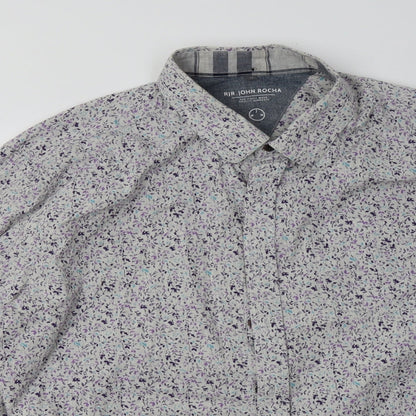 Mens UK Size XL Debenhams Grey  Button-Up Long Sleeve Casual Shirt