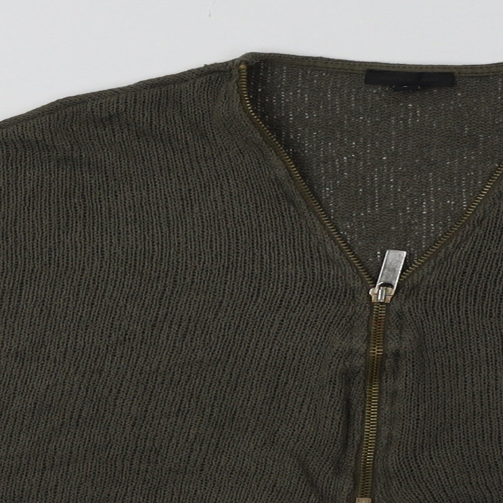 River Island Womens Green  Viscose Pullover Sweatshirt Size 8  Zip