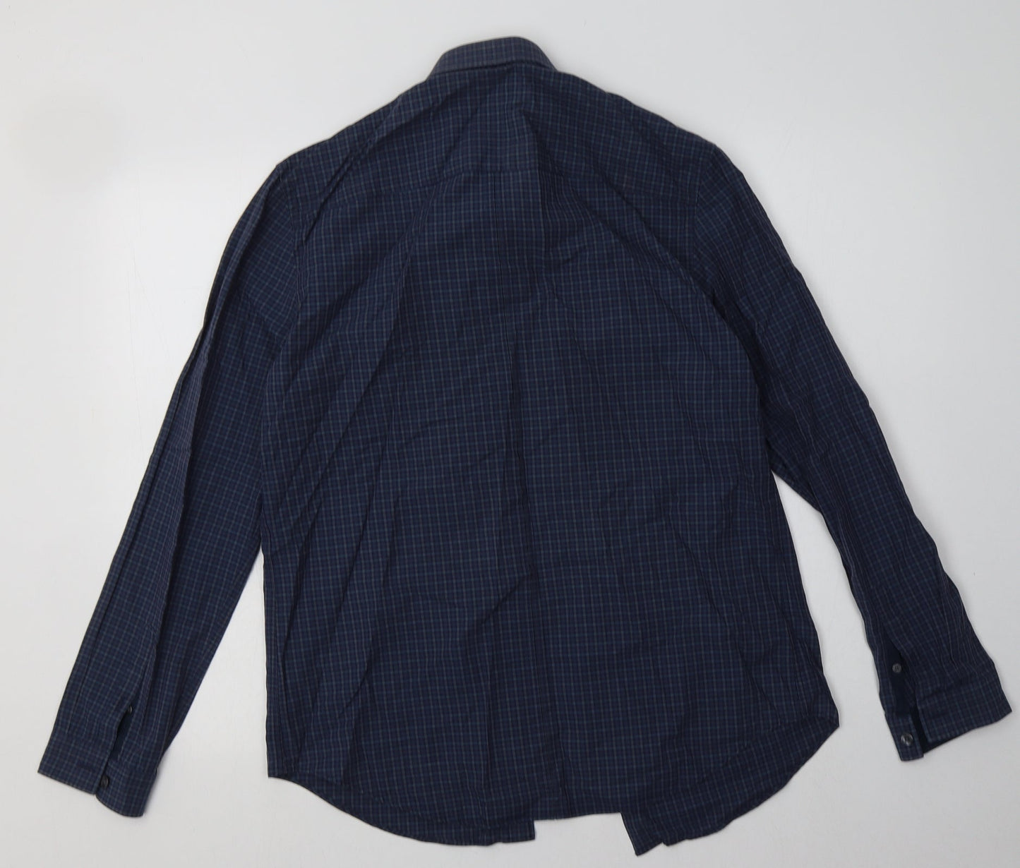 Mens UK Size M Debenhams Blue  Button-Up Long Sleeve Casual Shirt
