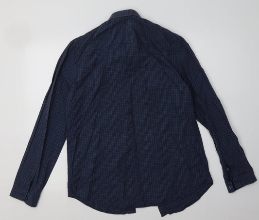 Mens UK Size M Debenhams Blue  Button-Up Long Sleeve Casual Shirt