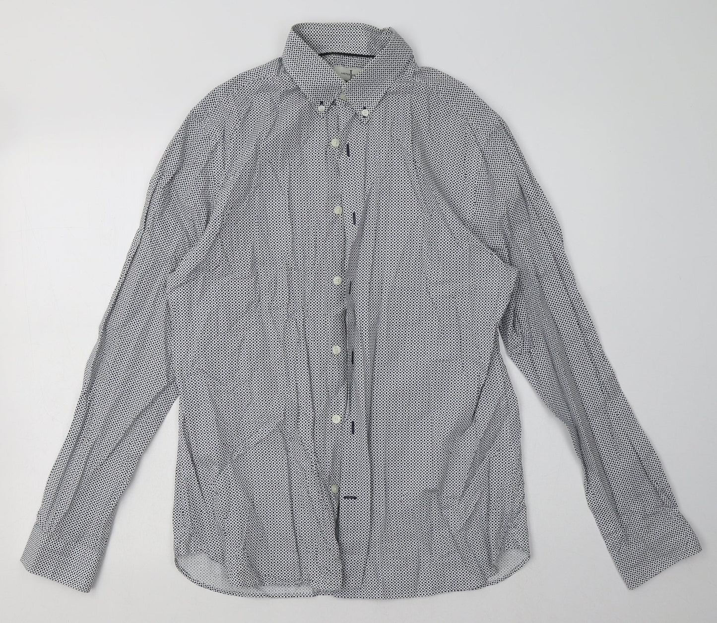 Mens UK Size M Debenhams Blue  Button-Up Long Sleeve Casual Shirt