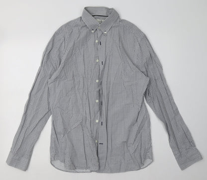Mens UK Size M Debenhams Blue  Button-Up Long Sleeve Casual Shirt