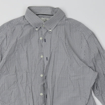 Mens UK Size M Debenhams Blue  Button-Up Long Sleeve Casual Shirt