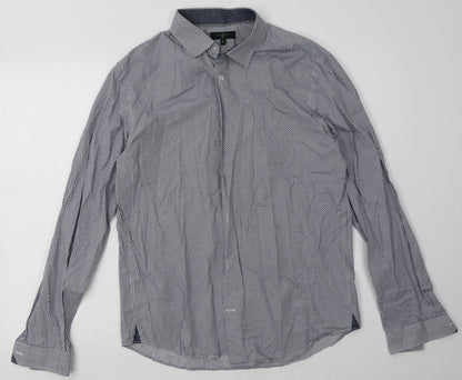 Mens UK Size M Debenhams Blue  Button-Up Long Sleeve Casual Shirt