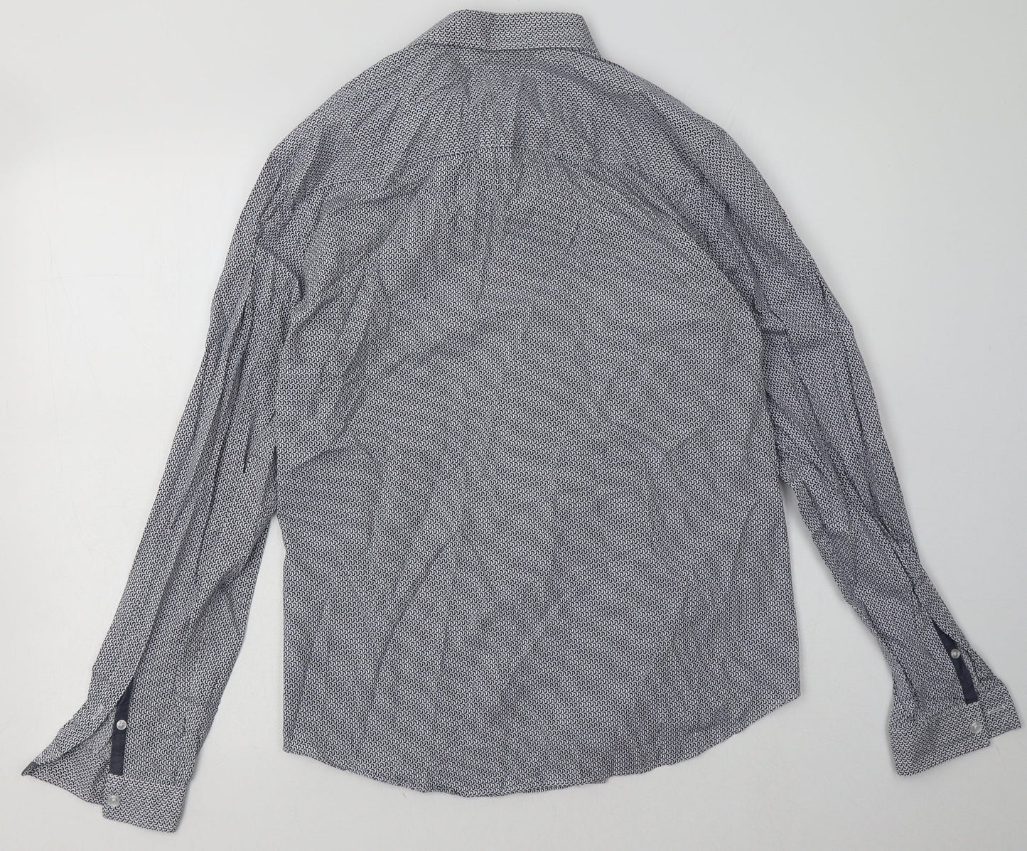 Mens UK Size M Debenhams Blue  Button-Up Long Sleeve Casual Shirt