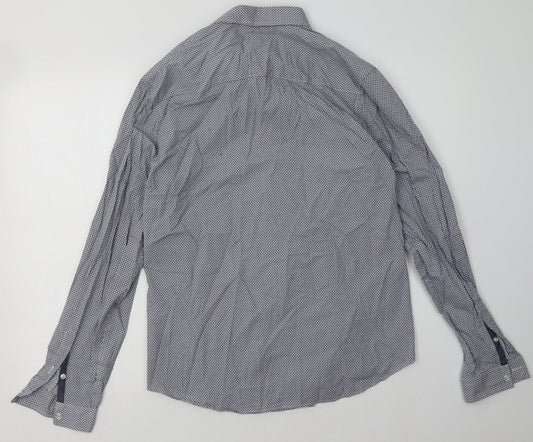 Mens UK Size M Debenhams Blue  Button-Up Long Sleeve Casual Shirt