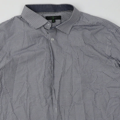 Mens UK Size M Debenhams Blue  Button-Up Long Sleeve Casual Shirt