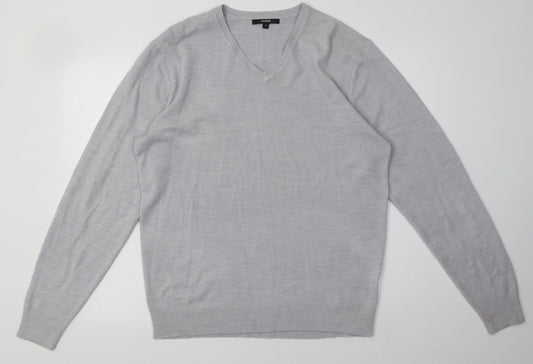 George Mens Grey  Acrylic Pullover Sweatshirt Size M