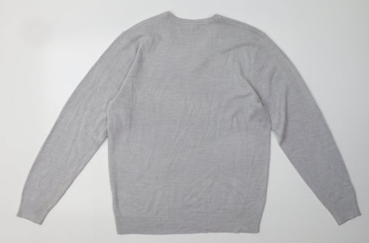 George Mens Grey  Acrylic Pullover Sweatshirt Size M