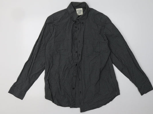 Mens UK Size S Old Navy Black  Button-Up Long Sleeve Casual Shirt