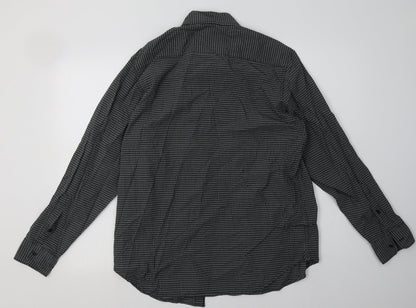 Mens UK Size S Old Navy Black  Button-Up Long Sleeve Casual Shirt