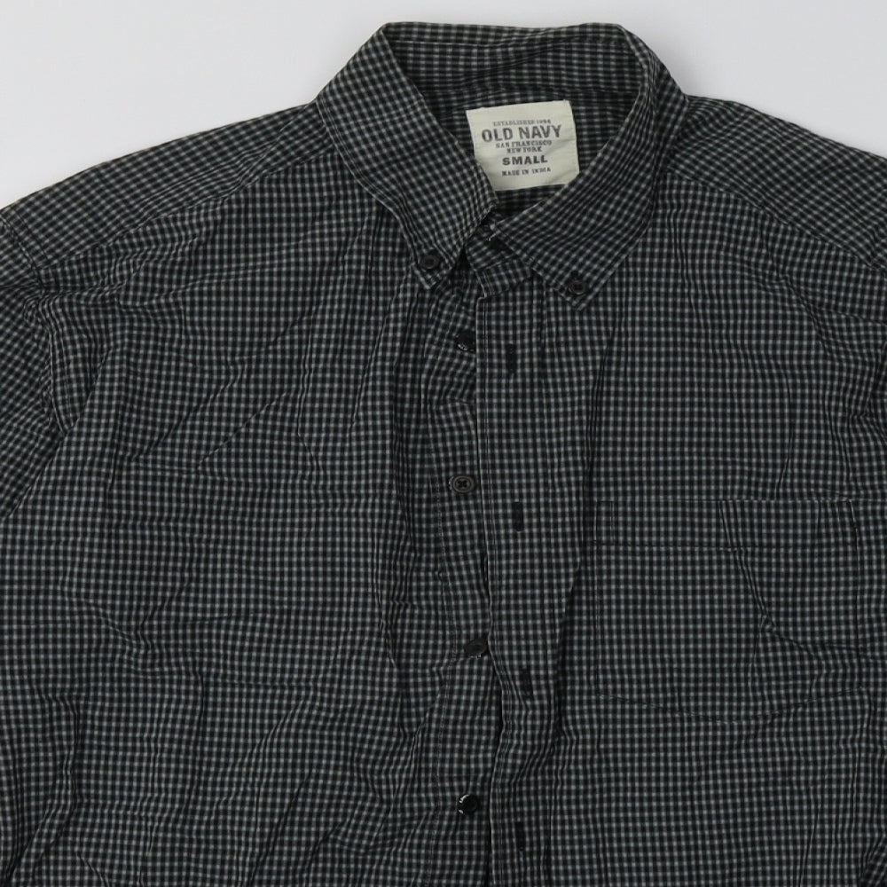 Mens UK Size S Old Navy Black  Button-Up Long Sleeve Casual Shirt