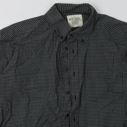 Mens UK Size S Old Navy Black  Button-Up Long Sleeve Casual Shirt