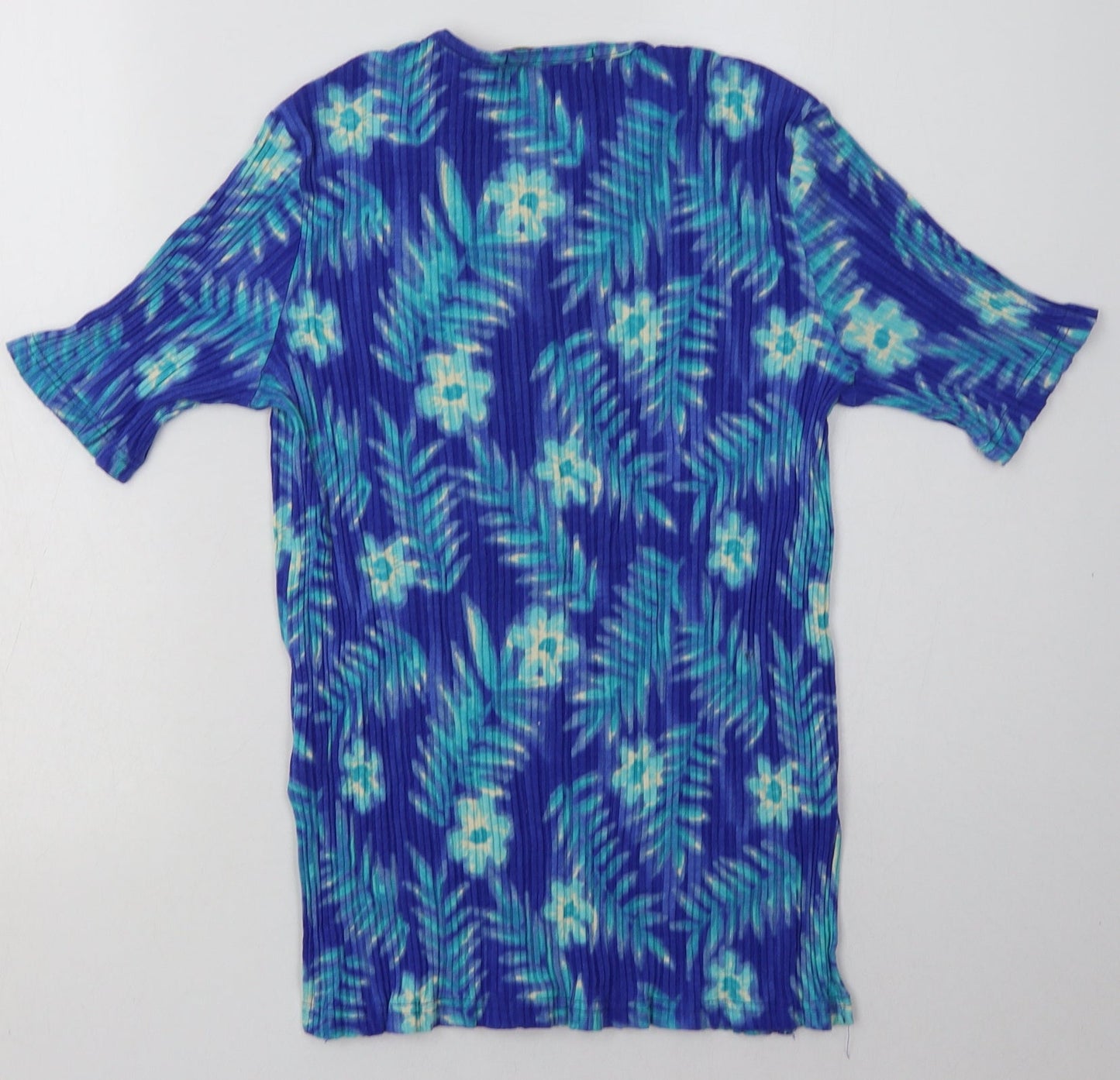 Berkertex Womens Blue  Viscose Basic T-Shirt Size 12 Crew Neck - ombre pattern