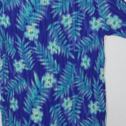 Berkertex Womens Blue  Viscose Basic T-Shirt Size 12 Crew Neck - ombre pattern