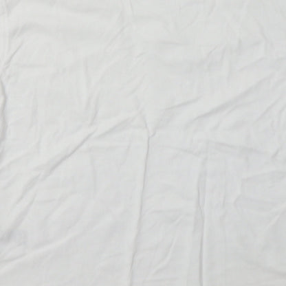 Marks and Spencer Girls White  Cotton Basic T-Shirt Size 8-9 Years Crew Neck Pullover