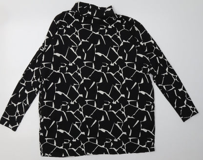 capsule Womens Black Geometric Cotton A-Line  Size 14  Halter Pullover