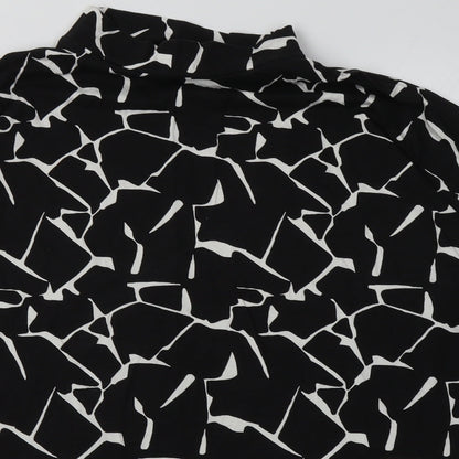 capsule Womens Black Geometric Cotton A-Line  Size 14  Halter Pullover