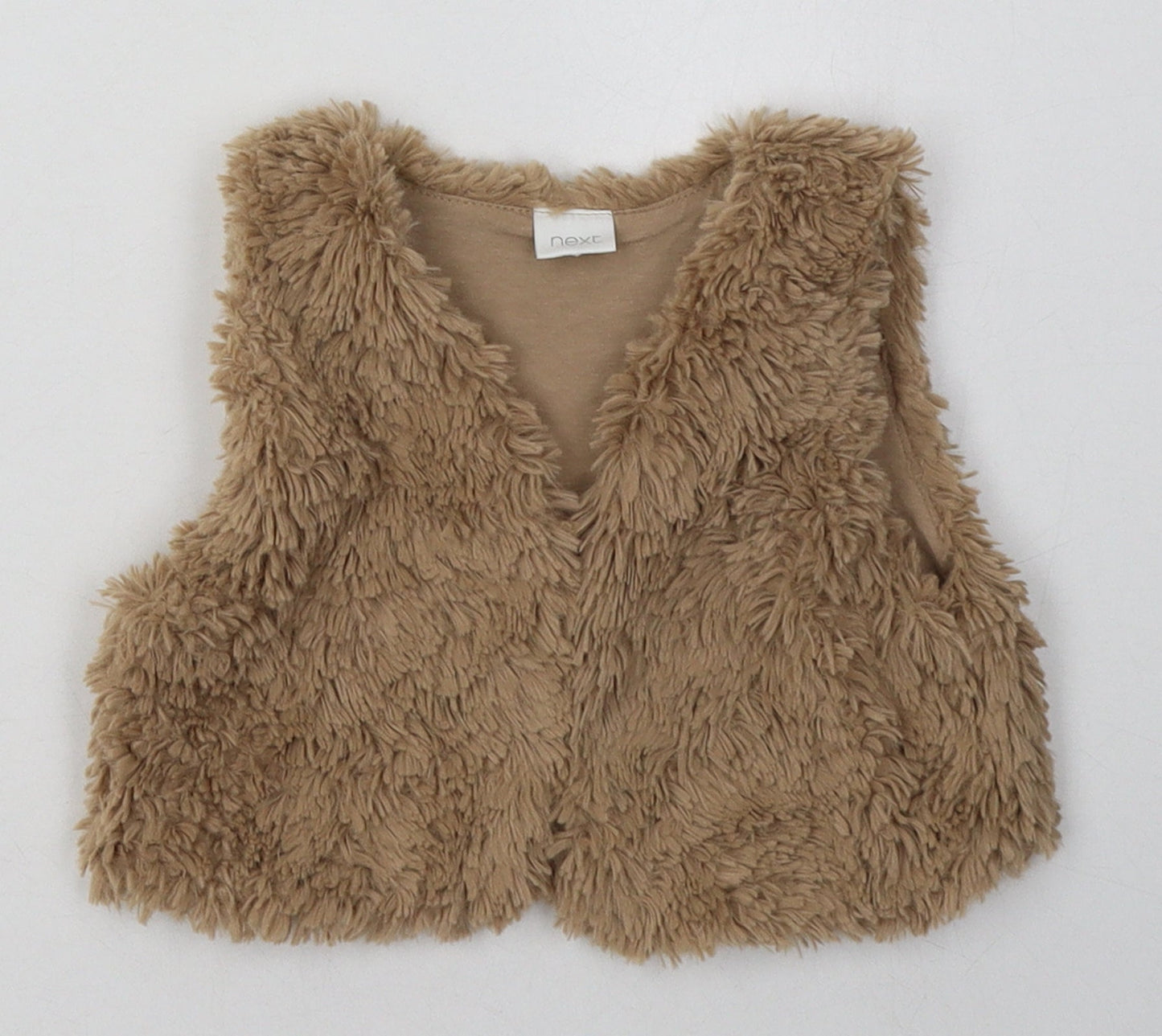 NEXT Girls Brown   Gilet Jacket Size 2 Years   - fur gilet