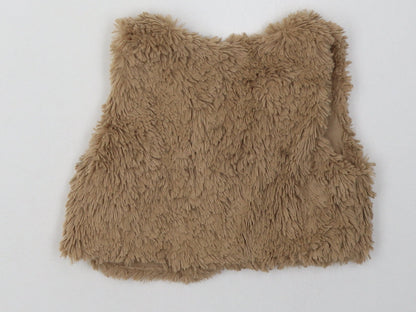 NEXT Girls Brown   Gilet Jacket Size 2 Years   - fur gilet