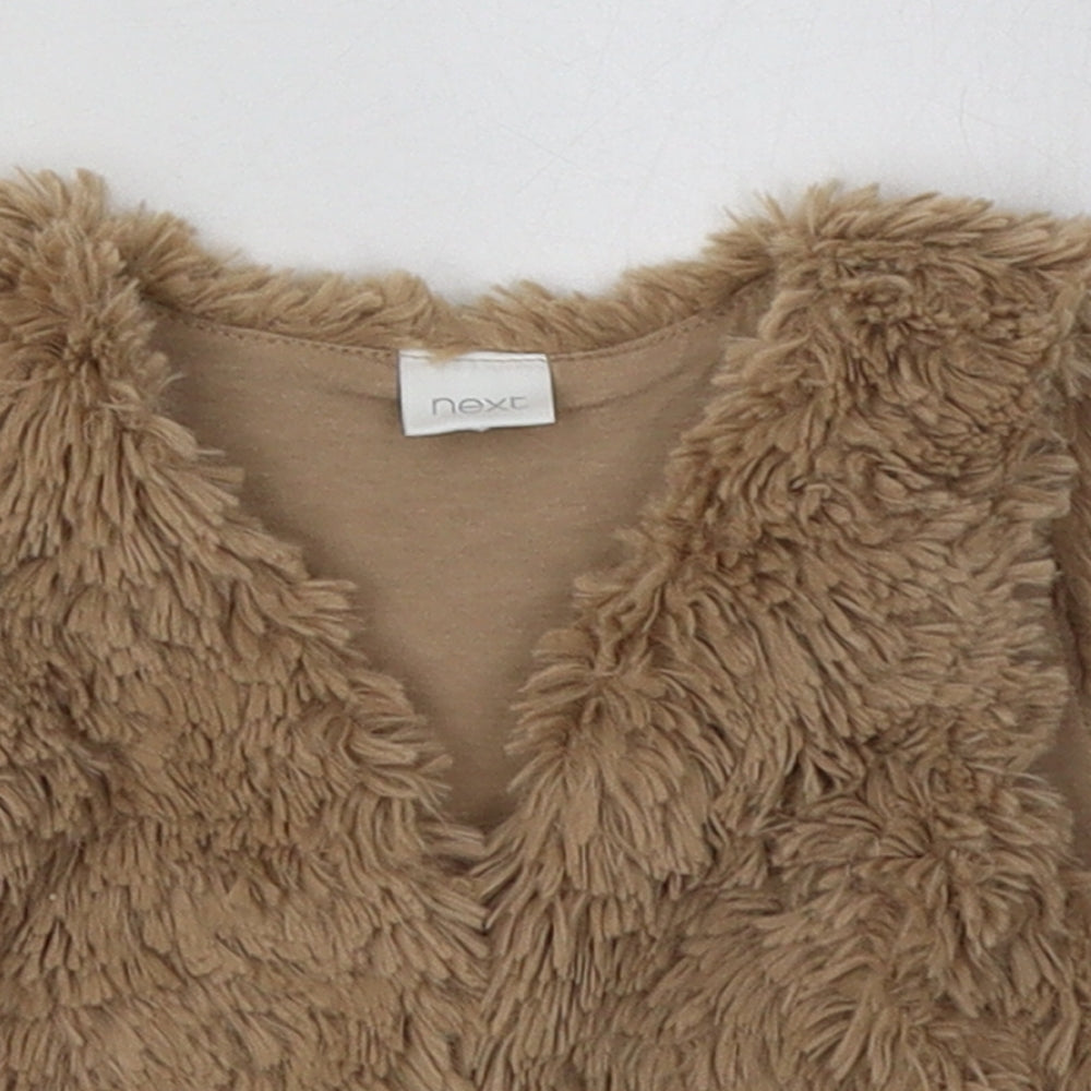 NEXT Girls Brown   Gilet Jacket Size 2 Years   - fur gilet