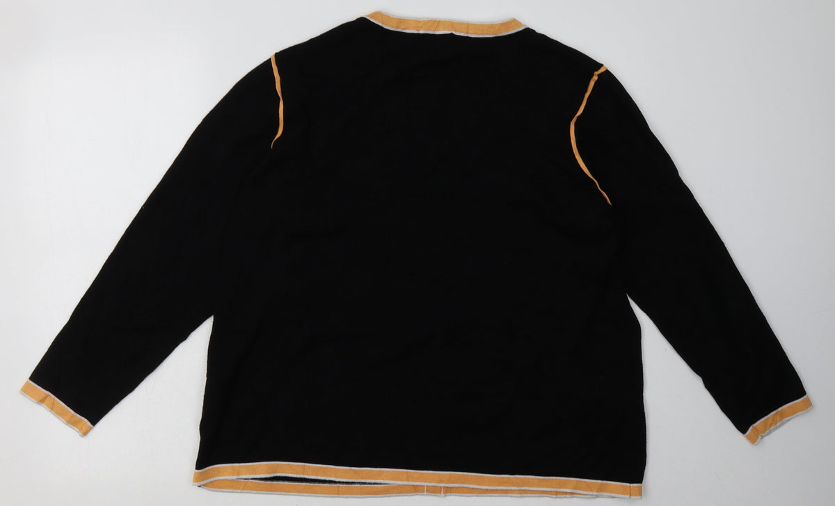 Back view of marble women’s orange viscose pullover sweatshirt, size UK 20, pullover