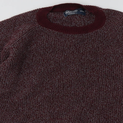 Mens UK Size S Fabric Red Pullover Sweatshirt
