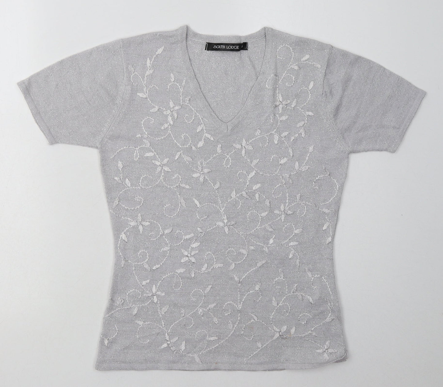 south lodge Womens Grey Floral Viscose Pullover Sweatshirt Size S  Pullover