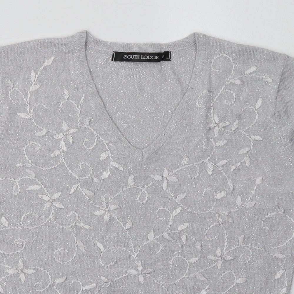 south lodge Womens Grey Floral Viscose Pullover Sweatshirt Size S  Pullover