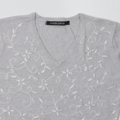 south lodge Womens Grey Floral Viscose Pullover Sweatshirt Size S  Pullover